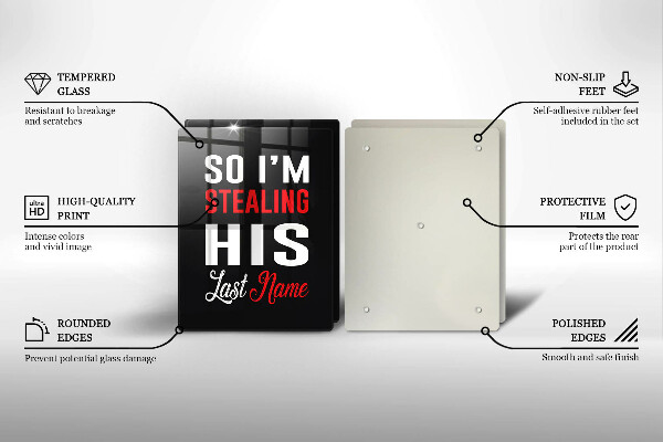 Steklena podloga za rezanje Napis stavek vzorec