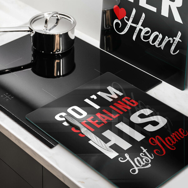 Steklena podloga za rezanje Napis stavek vzorec