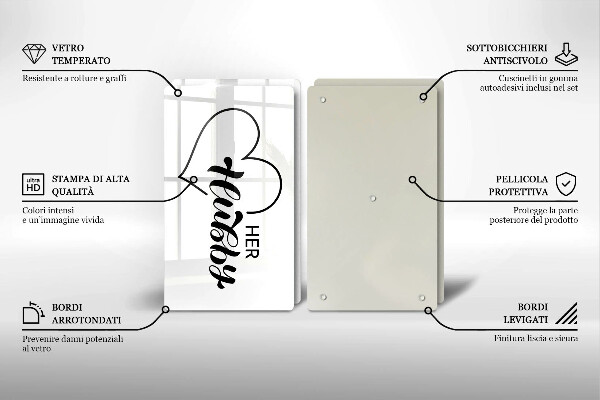 Steklena podloga za rezanje Napis stavek vzorec
