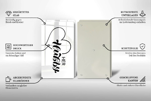 Steklena podloga za rezanje Napis stavek vzorec