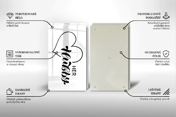 Steklena podloga za rezanje Napis stavek vzorec