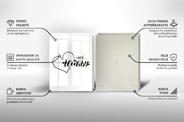 Steklena podloga za rezanje Napis stavek vzorec