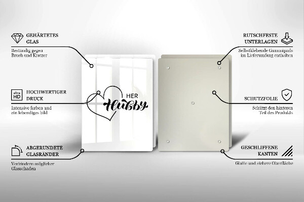 Steklena podloga za rezanje Napis stavek vzorec