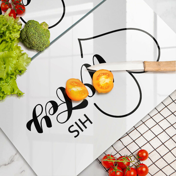 Steklena podloga za rezanje Napis stavek vzorec