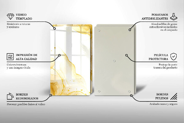 Steklena podloga za rezanje Zlata abstrakcija