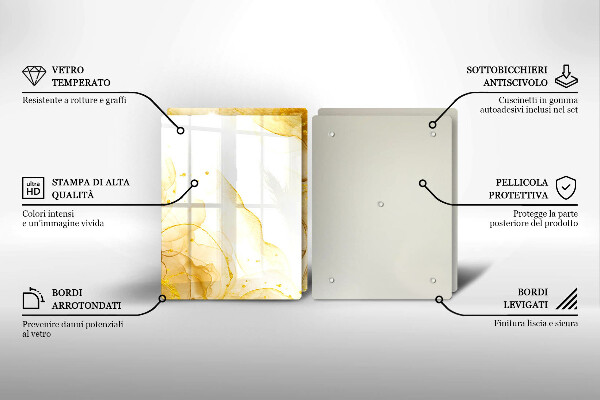 Steklena podloga za rezanje Zlata abstrakcija
