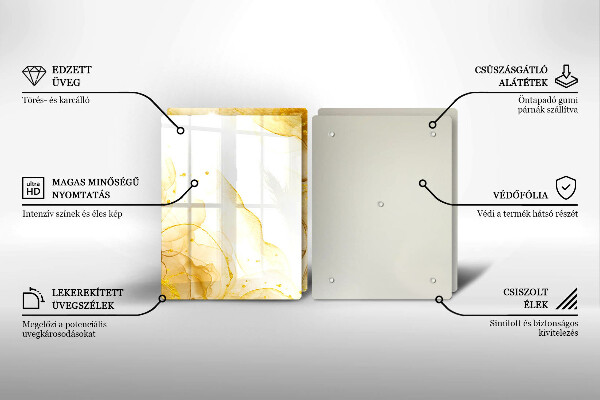 Steklena podloga za rezanje Zlata abstrakcija
