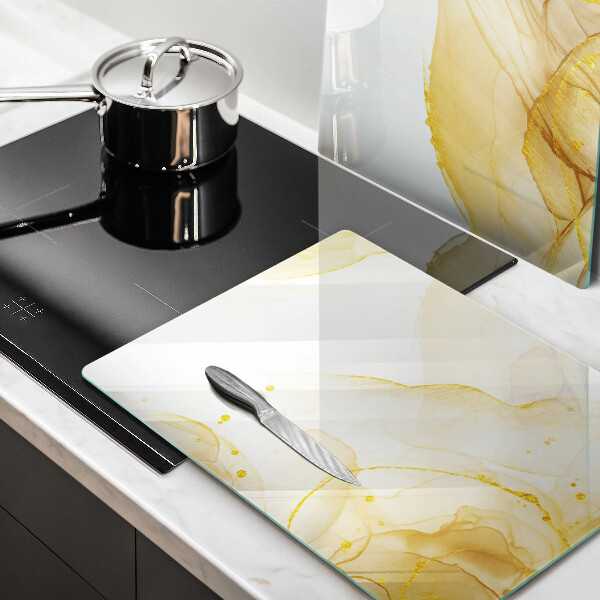 Steklena podloga za rezanje Zlata abstrakcija