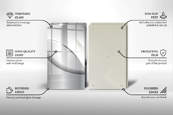 Steklena podloga za rezanje Oblikovanje abstraktnih črt