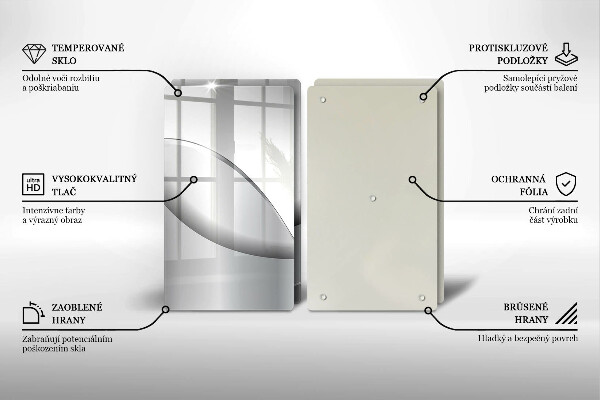 Steklena podloga za rezanje Oblikovanje abstraktnih črt