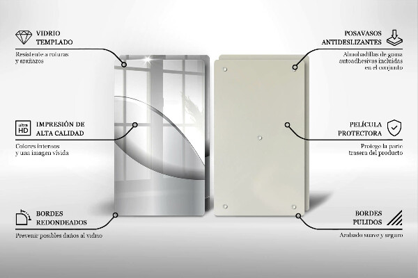 Steklena podloga za rezanje Oblikovanje abstraktnih črt