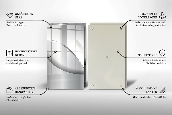 Steklena podloga za rezanje Oblikovanje abstraktnih črt