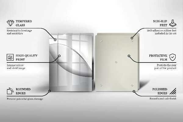 Steklena podloga za rezanje Oblikovanje abstraktnih črt