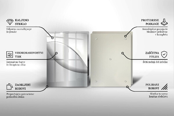 Steklena podloga za rezanje Oblikovanje abstraktnih črt