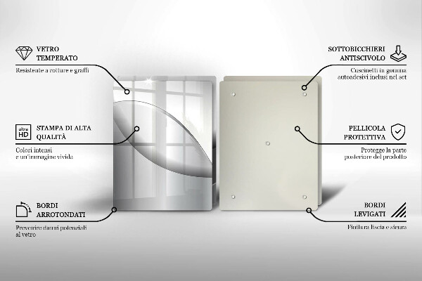 Steklena podloga za rezanje Oblikovanje abstraktnih črt