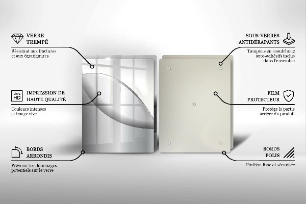 Steklena podloga za rezanje Oblikovanje abstraktnih črt