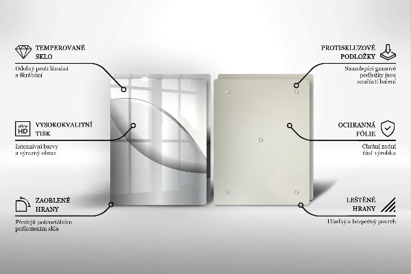 Steklena podloga za rezanje Oblikovanje abstraktnih črt