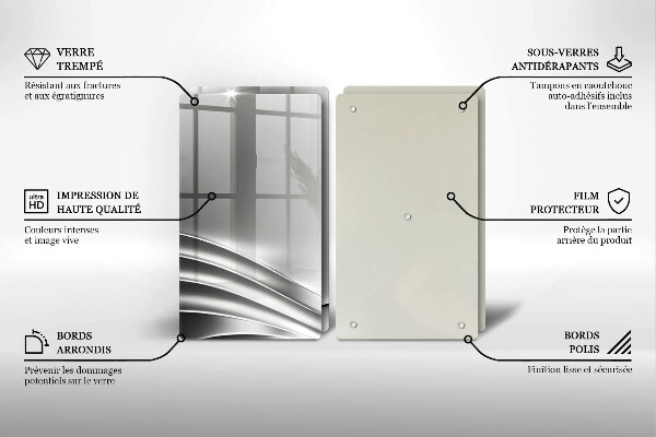 Steklena podloga za rezanje Kovinska konstrukcija