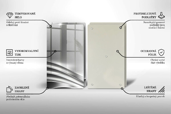 Steklena podloga za rezanje Kovinska konstrukcija