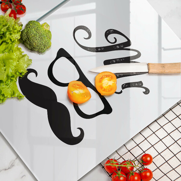 Steklena podloga za rezanje Mrs Mr