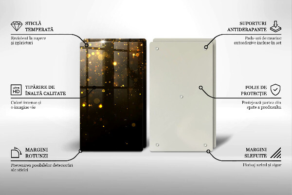 Steklena podloga za rezanje Zlate bleščice