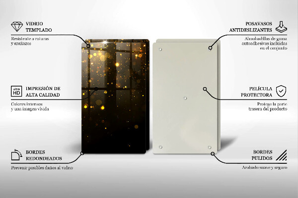 Steklena podloga za rezanje Zlate bleščice