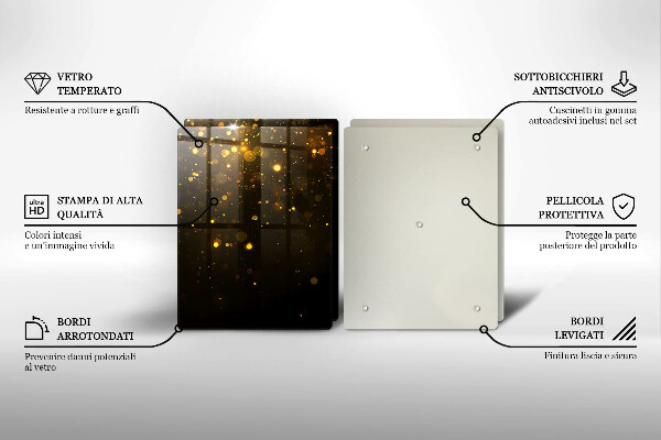 Steklena podloga za rezanje Zlate bleščice