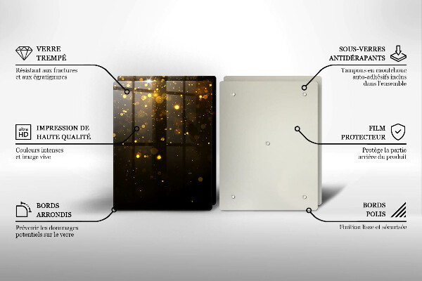 Steklena podloga za rezanje Zlate bleščice