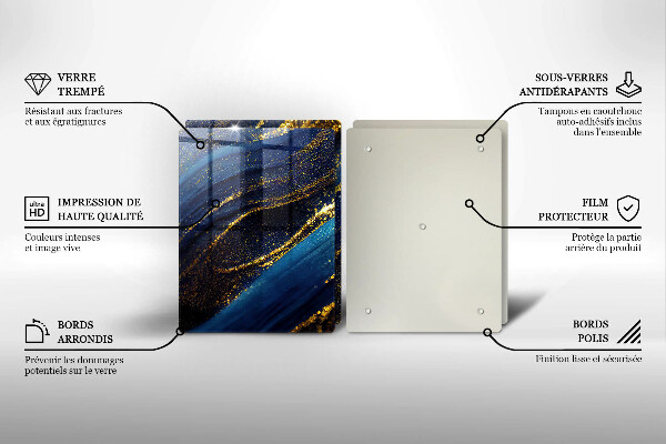 Steklena podloga za rezanje Mornarsko modra abstrakcija