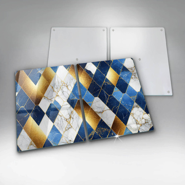 Steklena podloga za rezanje Zlati marmorni rombi