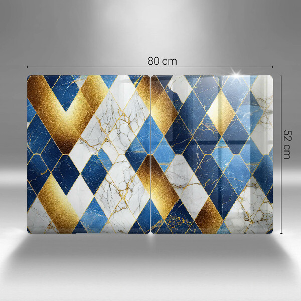 Steklena podloga za rezanje Zlati marmorni rombi