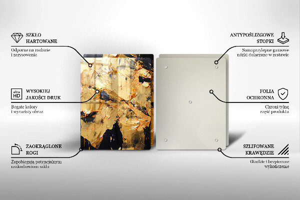 Steklena podloga za rezanje Elegantna tekstura barve