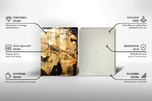 Steklena podloga za rezanje Elegantna tekstura barve