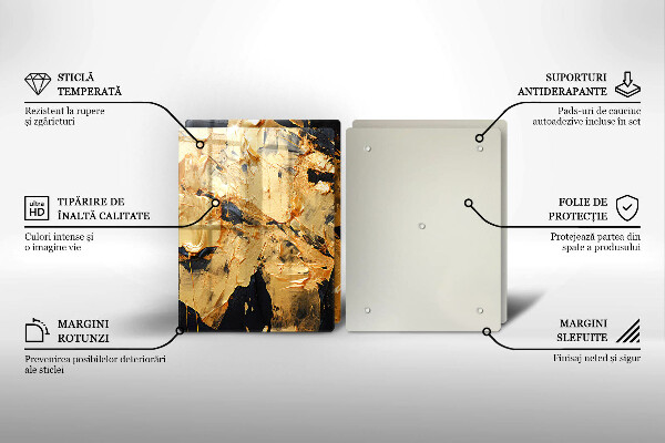 Steklena podloga za rezanje Elegantna tekstura barve