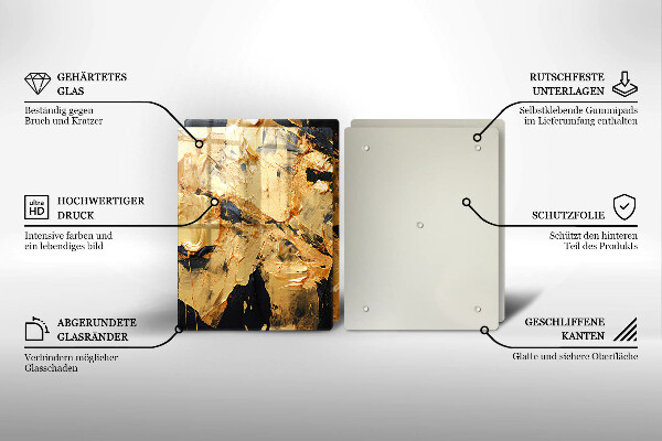 Steklena podloga za rezanje Elegantna tekstura barve