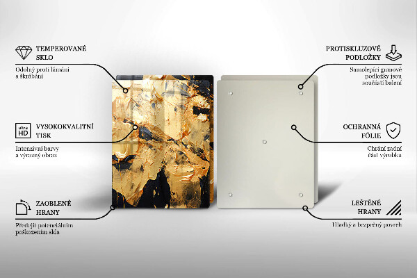 Steklena podloga za rezanje Elegantna tekstura barve