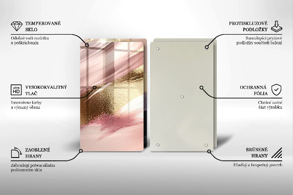 Steklena podloga za rezanje Pastelni madeži