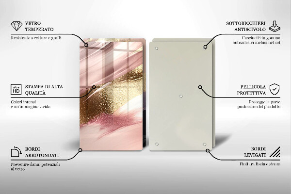 Steklena podloga za rezanje Pastelni madeži