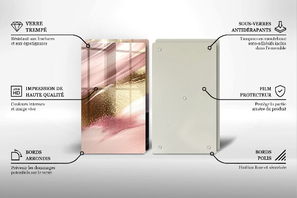 Steklena podloga za rezanje Pastelni madeži