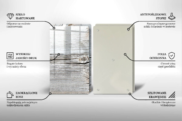 Steklena podloga za rezanje Svetla lesena struktura