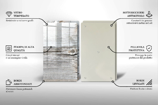 Steklena podloga za rezanje Svetla lesena struktura