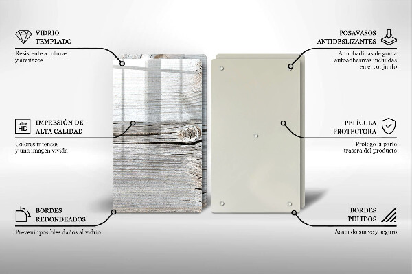 Steklena podloga za rezanje Svetla lesena struktura