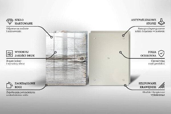 Steklena podloga za rezanje Svetla lesena struktura