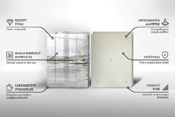 Steklena podloga za rezanje Svetla lesena struktura