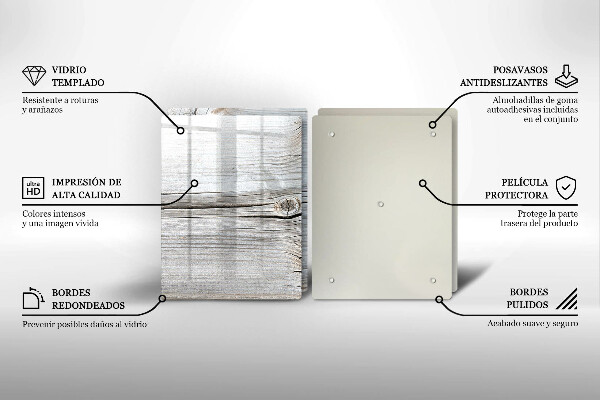 Steklena podloga za rezanje Svetla lesena struktura