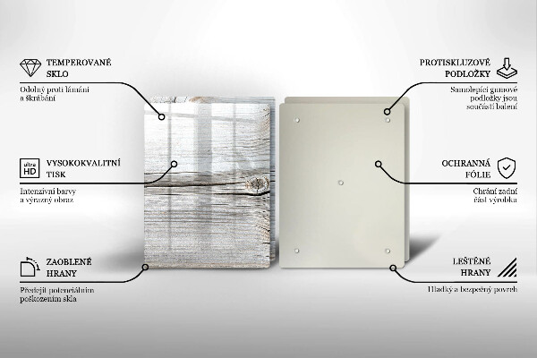 Steklena podloga za rezanje Svetla lesena struktura