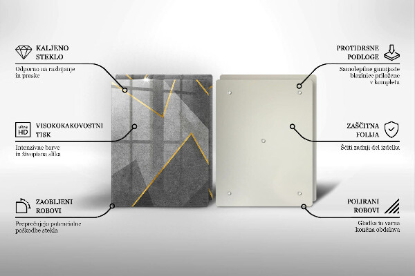 Steklena podloga za rezanje Ostre oblike