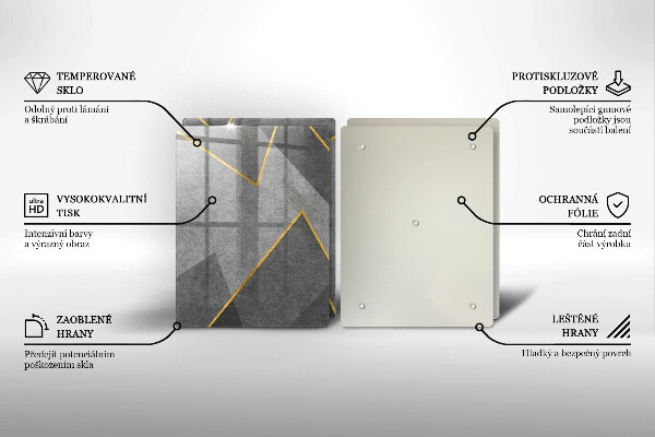 Steklena podloga za rezanje Ostre oblike