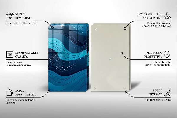 Steklena podloga za rezanje Abstraktni valovi