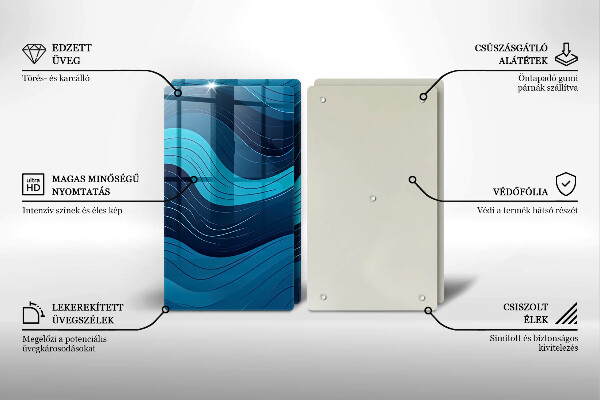 Steklena podloga za rezanje Abstraktni valovi